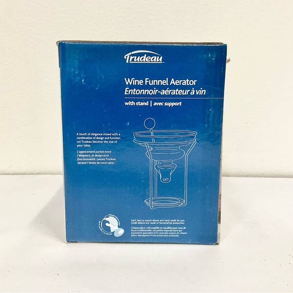 Trudeau Wine Funnel Aerator With Stand Mouth Blown Glass - Picture 5 of 6